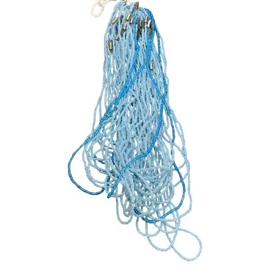 Lote Collares Cuentas Semilla Azul Varias Longitudes Gancho Barril Artesanías Premios Regalos Foto 1 de 3