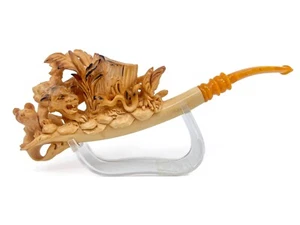 S.Yanik Meerschaum Pipe Lion Fighting Scene Smoking Pipe, Handmade Tobacco Pipe - Picture 1 of 11