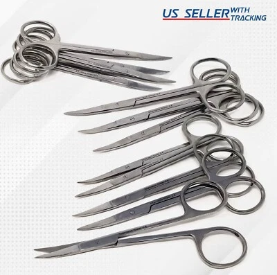 12 Pcs IRIS Scissors 4.5" Curved Blades Surgical Dental Instruments New - Image 1 of 3
