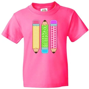 Inktastic Colorful Patterned Pencils For Back To School Youth T-Shirt Elementary - Picture 1 of 7