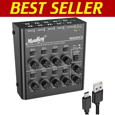 Multi-Function 8-Channel Audio Mixer with Simple Control & Ultra-Low Noise - Image 1 of 4