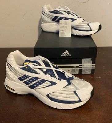 Adidas Laika Zapatos para Correr Para Hombre Talla 11.5 Blanco/Azul/Plateado Nuevo Antiguo Stock Foto 1 de 4