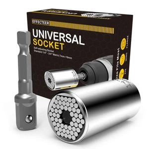 Universal Steckschlüssel, selbsteinstellende Stecknuss passend für Standard 1/4'' - 3/4'' metrisch 7m... - Bild 1 von 7