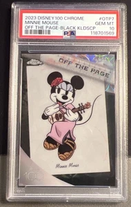 2023 DISNEY 100 CHROME MINNIE MOUSE OFF THE PAGE BLACK- KALEIDOSCOPE PSA 10 5/10 - Picture 1 of 3