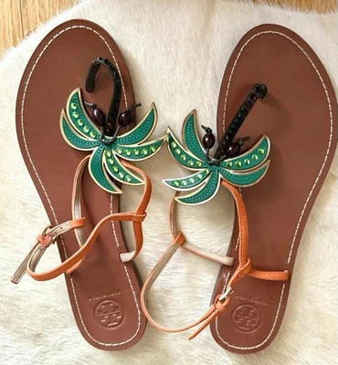 Sandalia plana TORY BURCH Náufrago Palmera para mujer talla 8,5 Foto 1 de 3
