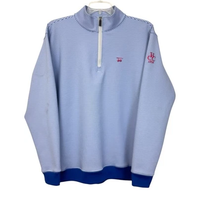 Pullover de golf Cald Head Blues para hombre talla XL 1/4 cremallera a rayas azul elástico HCC 1926 Foto 1 de 4
