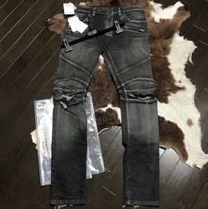 Balmain Dark Denim Biker Slim Jeans Sz 30 NWT (MSRP $1,150) - Picture 1 of 8