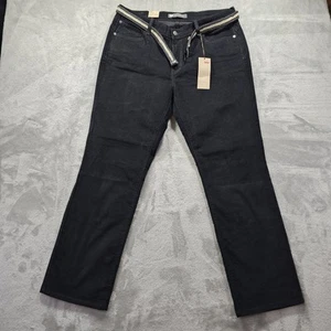 Pantalones de pana Levis 505 para mujer talla 16 W33 L32 negros con cinturón pierna recta nuevos con etiquetas - Imagen 1 de 17