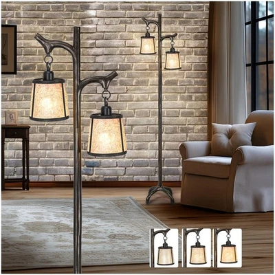 68" Farmhouse Floor Lamp with Mica Shade for Living Room,Modern Industrial Vi... - Image 1 of 4