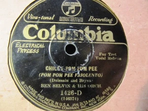 1928 BEN SELVIN Or CHILLY POM POM PEE/ Just a Night for Meditation COLUMBIA 1426 - Picture 1 of 2