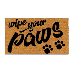 Coco Coir Door Mat with Heavy Duty Backing, Wipe Your Paws Doormat, 17.5”x30”... - Picture 1 of 7