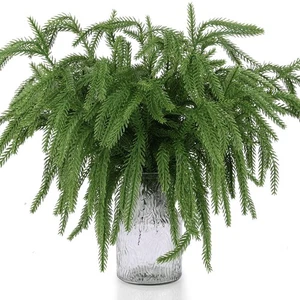 100 Pcs Artificial Christmas Norfolk Pine Picks, Bulk Faux Pine Stems Christm... - Picture 1 of 9