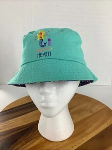 Fischerhut Meerjungfrau im Herzen Jugend Größe 4-6X Teenager bis Junge Erwachsene türkis bestickt - Bild 1 von 11