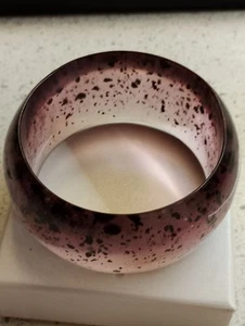 Purple Resin Bangle - 7 cm diameter x 4 cm width approx - Picture 1 of 8