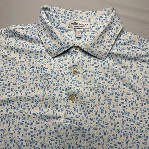 Peter Millar Polo Shirt Mens Medium Mojito Cocktail Print Summer Comfort Golf - Picture 1 of 5
