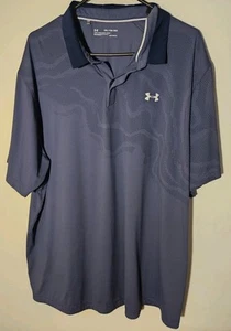 Under Armour Polo Golf Shirt Men's Size XXL  2XL Loose Fit Heatgear NAVY BLUE  - Picture 1 of 8