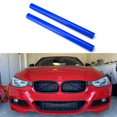 2x Blue Car Front V Brace Grill Trim Strip Cover for BMW 430i 435dX 435i 440i - Image 1 of 4