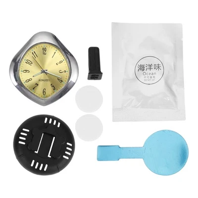 Orologio auto argento, oro 47x43x10mm/1.85"x1.69"x0.39" per auto 1 Set - Immagine 1 di 4