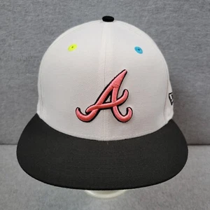Atlanta Braves Hat Cap Fitted 7 3/8 Neon New Era 59Fifty 1995 World Series Patch - Picture 1 of 12