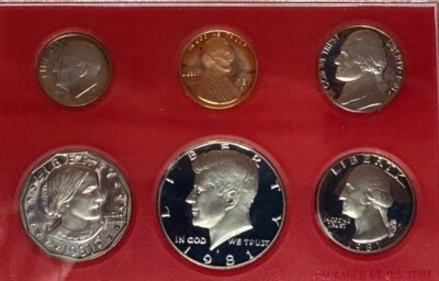 1981 S Proof Set Original Box  Susan B Anthony / JF Kennedy - 2 more Available - Image 1 of 4