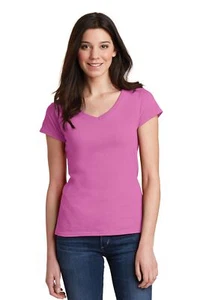 64V00L Gildan Softstyle Junior Fit V-Neck T-Shirt - Picture 1 of 7