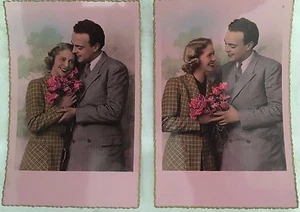 * 2 Ansichtskarten echtes Foto Bromid " PAAR "   - Bild 1 von 1
