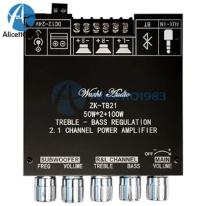 ZK-TB21 DC12-24V 2.1 Channel Bluetooth 5.0 Digital Amplifier Module TPA3116D2 - Picture 1 of 12