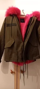 Parka mit Rosa Innenfutter und Echtfell an der Kapuze - Bild 1 von 5