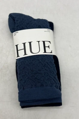 Calcetines HUE Pretty Pucker Dark Wave Pucker/azul marino lisos talla única U17596 dos pares Foto 1 de 4