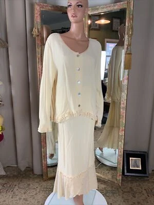 Vintage BNOS Tea & Scones Ivory Tunic and Skirt set  Sz X-Large BRAND NEW W TAGS - Image 1 of 4