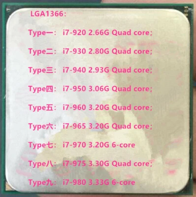 Intel Core I7-920 I7-930 I7-940 I7-950 I7-960 I7-965 I7-970 I7-975 I7-980 CPU  - Image 1 of 4