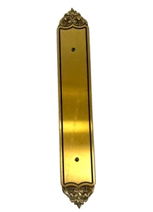 Klassische gewölbte massive Messing Türdrückerplatte - robuste Hardware Dekor Frontplatte - Bild 1 von 9