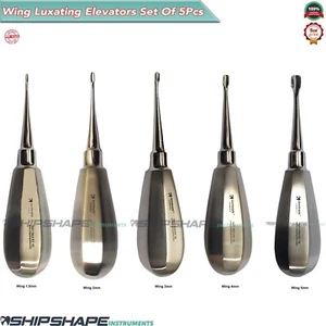 5Pcs Surgical Tooth Luxating Veterinary Molar Extraction Dental Winged Elevators - Picture 1 of 16