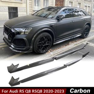 For Audi RS Q8 RSQ8 2020UP REAL CARBON FIBER Side Skirts Extensions Lip Spoiler - Picture 1 of 12