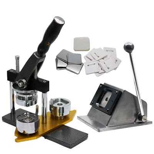 Pin Badge Making Machine with Paper Cutter + 500pcs 55*55mm Pin Badge Component - Picture 1 of 5