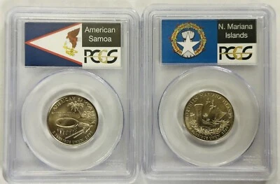 lot of 2 territory quarters ( Am. Samoa & N. Marina Isl.) PCGS GRADED SP68 # OA6 - Image 1 of 4