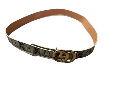 CG пряжка ремень искусственной змеиной кожи серый 40 - Изображение 1 из 4