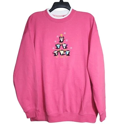 MC Sportswear Vintage Pink Embroidered Penguin Sweatshirt Crewneck Size XL - Image 1 of 4