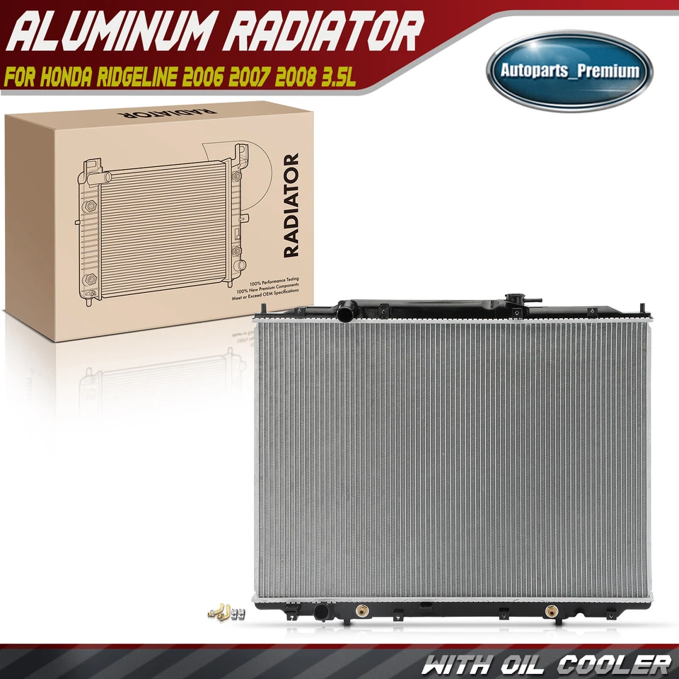 Radiator w/ Transmission Oil Cooler for Honda Ridgeline 2006 2007 2008 V6 3.5L - Imagem 1 de 4