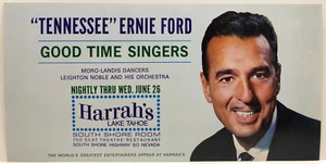 Tennessee Ernie Ford, Good Time Singers Harrah's Casino Tahoe Postcard Jun 1968 - Picture 1 of 2