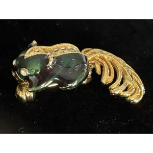 Unmarked Enamel And Rhinestone Skunk Brooch - Picture 1 of 6