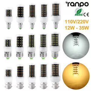 E12 E14 E26 E27 B22 LED Corn Light Bulbs 12W - 35W Super Bright White Lamps 110V - Picture 1 of 17