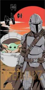 The Mandalorian Mando & The Child Beach Towel by Star Wars - Picture 1 of 2