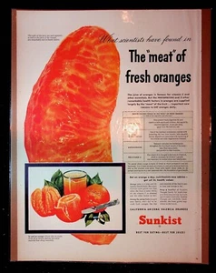 1950er Jahre Sunkist California-Arizona Valencia Orangen Kunst Vintage Druck Anzeige - Bild 1 von 1