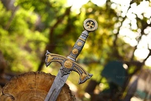 Hand Forged Damascus Steel Viking Sword Battle Ready Medieval Sword With Sheath - Picture 1 of 3