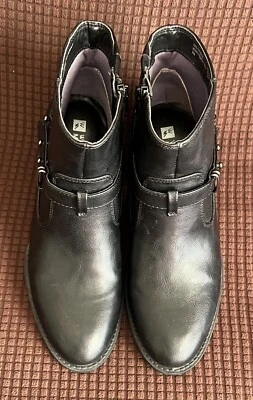 White Mountain Womens ROTARY Leather Round Toe Ankle, Black/Black, Size 7M - Image 1 of 4