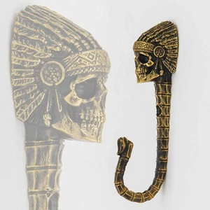 Wall hook with an Indian skull, a gift for a husband, a tattoo artist, a biker - Picture 1 of 9