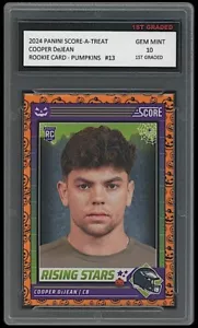 Cooper DeJean 2024 Panini Score-A-Treat Pumpkins 1st Graded 10 Rookie Card #13 - Picture 1 of 1