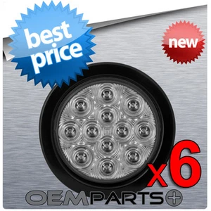 6Pc New Grommet Mount Custom Clear Boat Truck Trailer Brake Turn LED Tail Lights - Picture 1 of 1