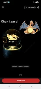 Pokemon Crystal Ball 3D Laser Engraving Etched Pokemon Sphere Mega Charzard - Picture 1 of 1